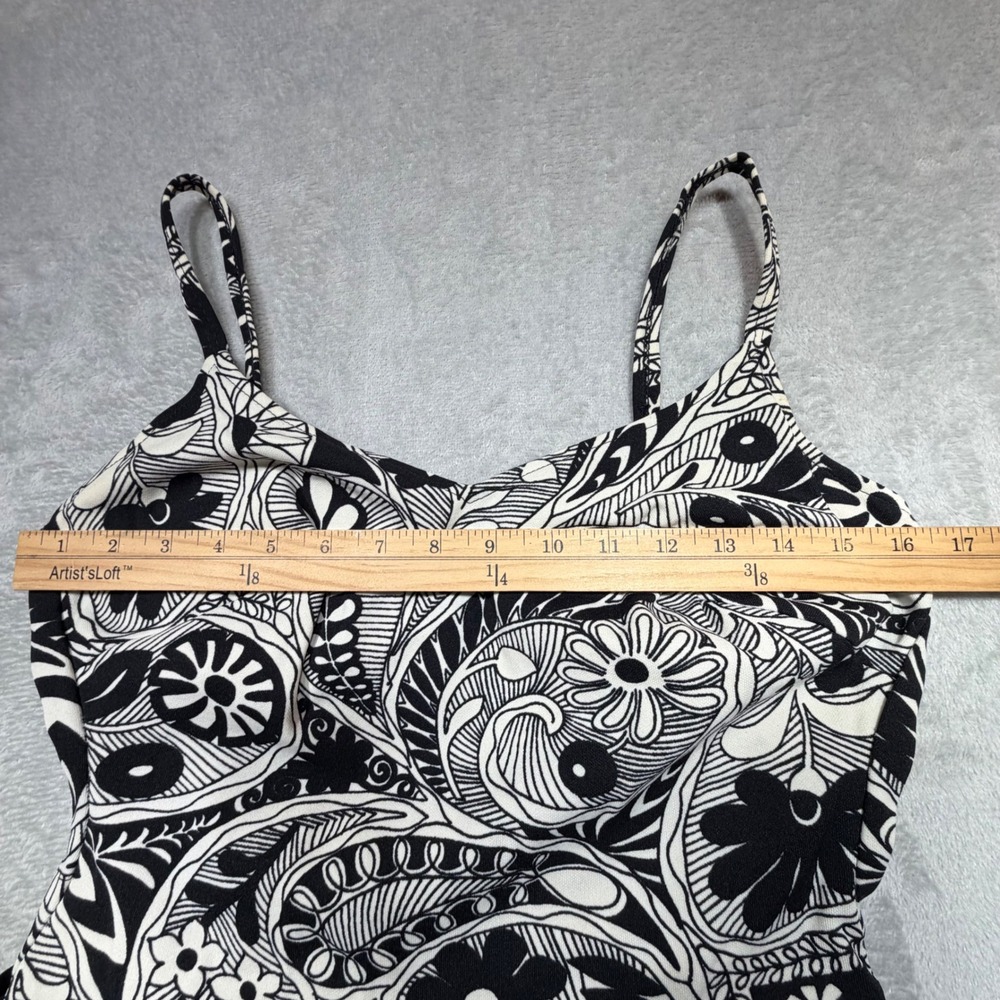 Vintage 60s Jantzen Paisley Bloomer‎ Swimsuit Black White Romper Small - Picture 4 of 9